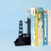 38074 4 bookend lighthouse black metal 27909b