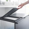 3-dílný koš na tříděný odpad YAMAZAKI Tower 1823, černý