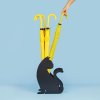 umbrella stand feline black metal 27991B