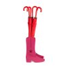 umbrella stand country boots pink metal 27990