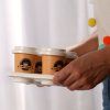 39063 3 coffee cup set take away brown porcelain 27833c