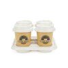 39063 4 coffee cup set take away brown porcelain 27833d