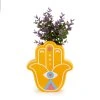 39066 8 vase hamsa yellow ceramic 27917e