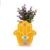 vase hamsa yellow ceramic 27917E