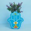 39072 2 vase hamsa blue ceramic 27919b