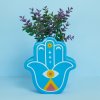 vase hamsa blue ceramic 27919B