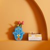 vase hamsa blue ceramic 27919C3