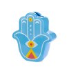 vase hamsa blue ceramic 27919D