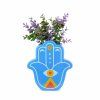 39072 9 vase hamsa blue ceramic 27919e