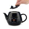 teapot wake cat black ceramic 28143D4