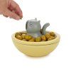 snack tray hungry cat yellow ceramic 28217E4