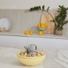 snack tray hungry cat yellow ceramic 28217C