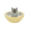 snack tray hungry cat yellow ceramic 28217D