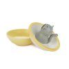 snack tray hungry cat yellow ceramic 28217D2