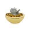 snack tray hungry cat yellow ceramic 28217E3