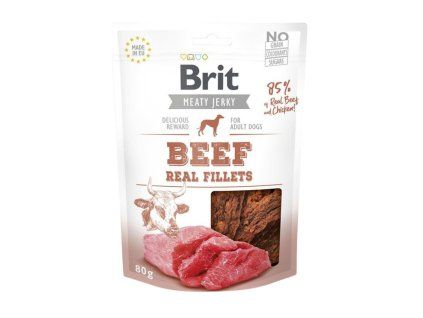 Brit Jerky Beef Fillets 80g