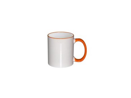 Hrnek barevný lem a ucho 0,33 l - oranžová