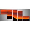 Pětidílný fotoobraz 150x68 západ slunce hory