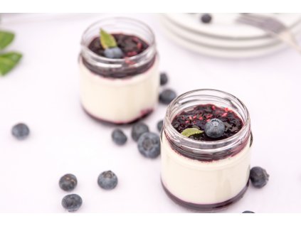 Panna cotta malina/borůvka  v dávce 5 ks