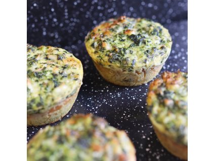 špenát quiche čtverec