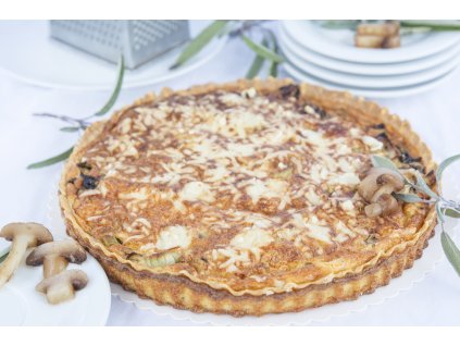 Slaný koláč quiche žampionový  pekařský výrobek