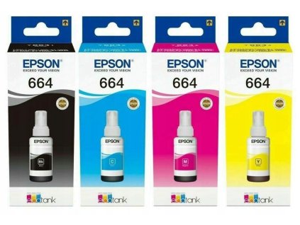 Sada 4 inkoustu 664 EPSON T6642 T6641 T6643 T6644