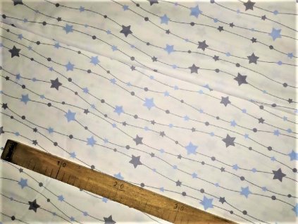 metraz bavlnene platno sv. modre hvezdicky