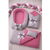 Set do postýlky Pink + Grey - 5dílný