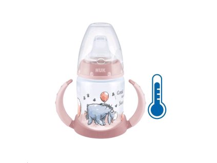 33880 kojenecka lahev na uceni nuk medvidek pu s kontrolou teploty 150 ml ruzova