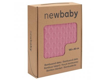 91667 bambusova pletena deka new baby se vzorem 100x80 cm pink
