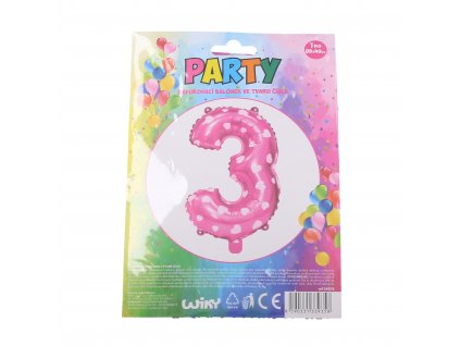 72425 balonek nafukovaci cislo 3 ruzovy