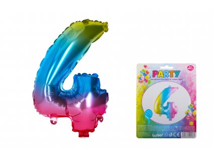 72206 balonek nafukovaci cislo 4 duhovy