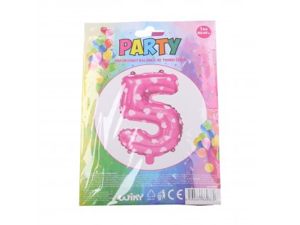 72422 balonek nafukovaci cislo 5 ruzovy
