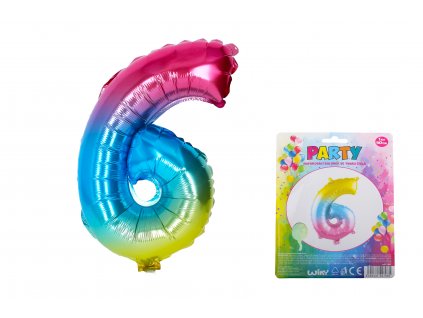 72200 balonek nafukovaci cislo 6 duhovy