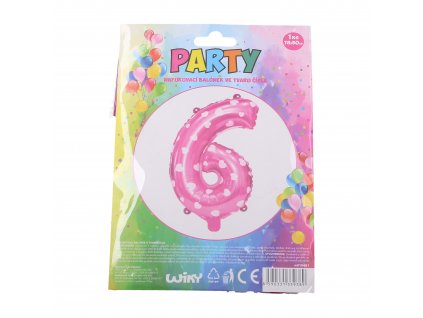 67676 balonek nafukovaci cislo 6 ruzovy