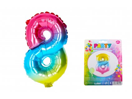 72194 balonek nafukovaci cislo 8 duhovy