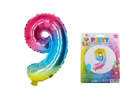 72191 balonek nafukovaci cislo 9 duhovy