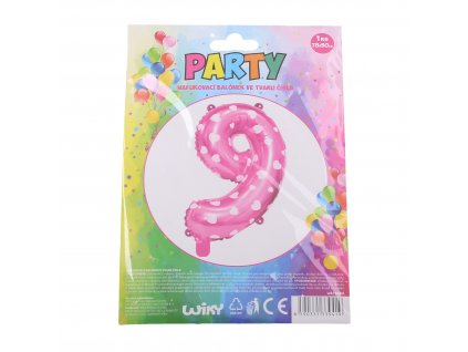 67667 balonek nafukovaci cislo 9 ruzovy