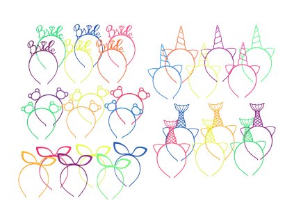 95464 vlasovy doplnek karneval celenka s ozdobou mix barev