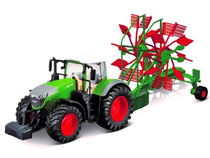 105219 bburago farm 10cm traktor fendt 1050 vario with whirl rake