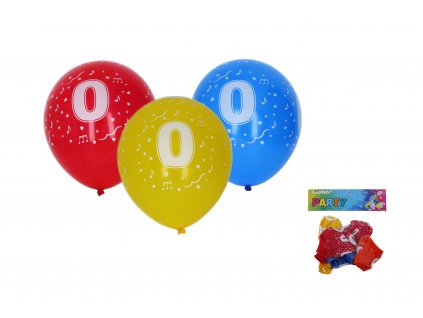 72155 balonek nafukovaci 30cm sada 5ks s cislem 0