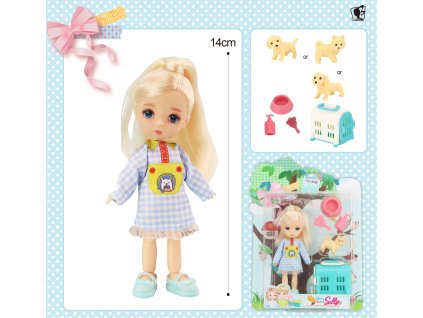 98051 panenka s pejskem set 12 5 cm