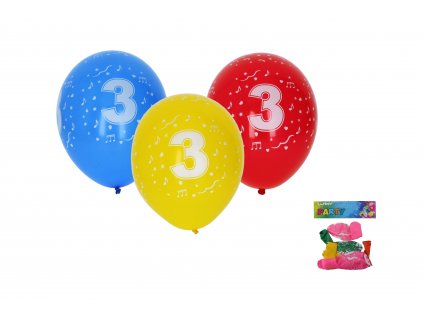 72146 balonek nafukovaci 30cm sada 5ks s cislem 3