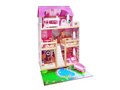 72968 domek pro panenky dreveny 60 x 30 x 90 cm