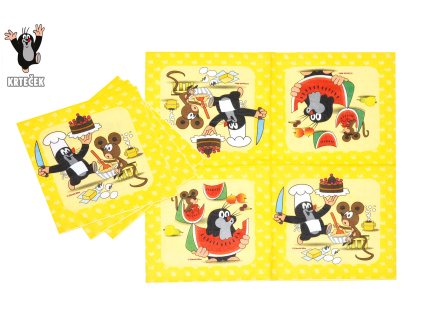 100250 party ubrousek krtek a kamaradi 12 ks 33 cm