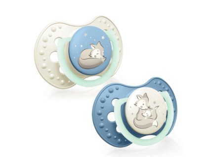 lovi cumlík silikónový dynamicky nightday 6 18m 2ks chlapec