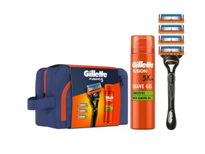 106231 gillette darkova sada fusion holici strojek 4 hlavice fusion gel 200 ml