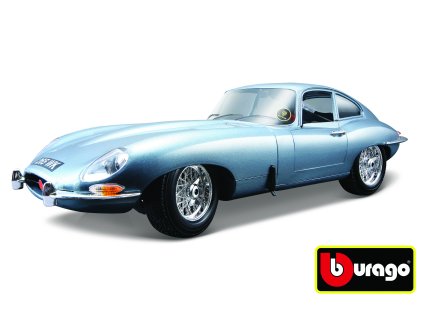 69182 bburago 1 18 jaguar e coupe metalic silver blue