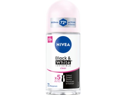 118399 nivea antiperspirant roll on black white invisible clear 50 ml