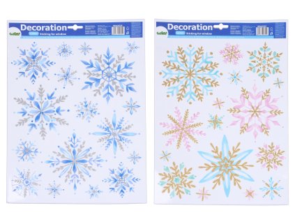 106345 dekorace okenni 41x29 cm vlocky vanoce